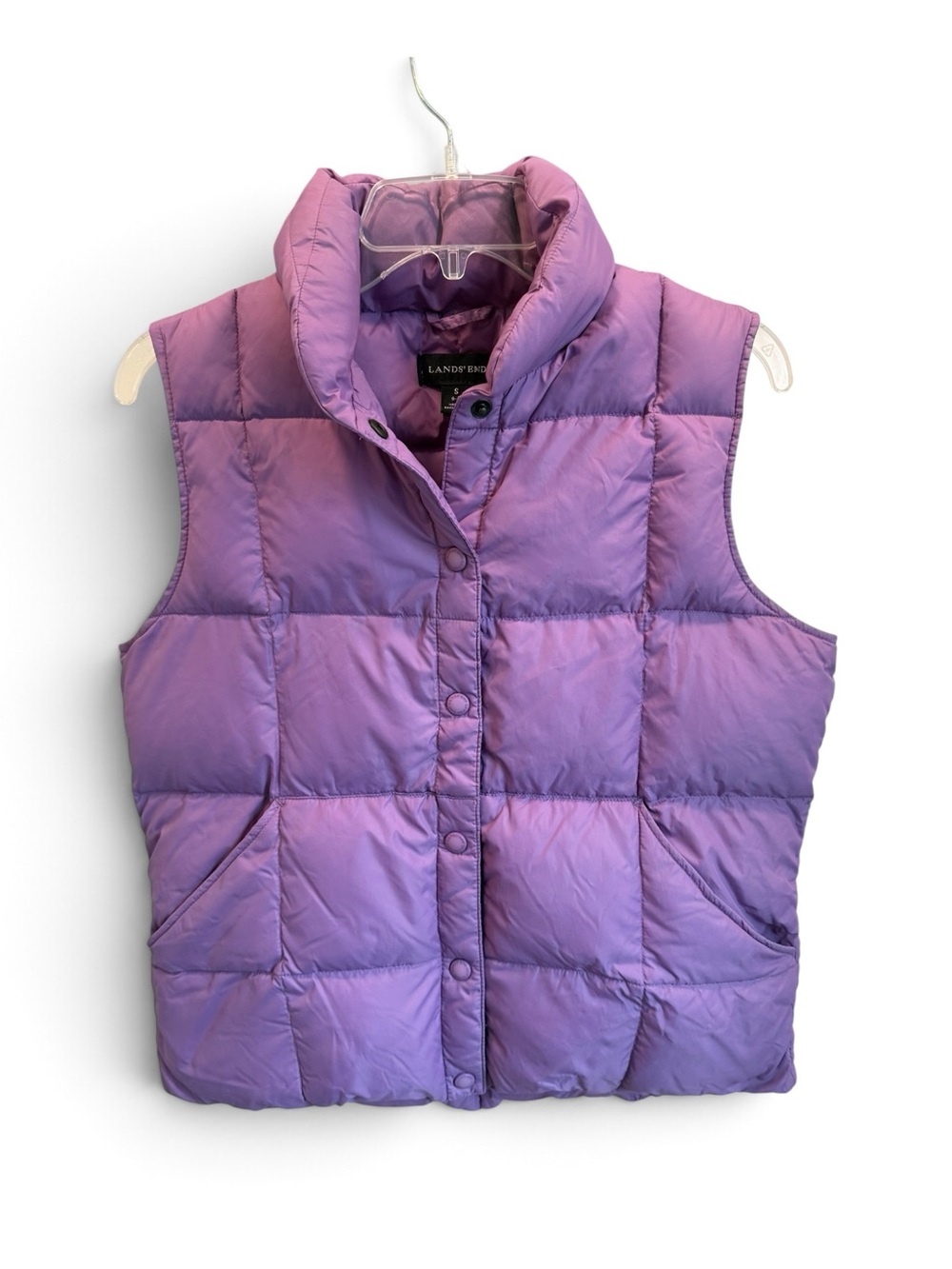 Lands’ End Purple Down Puffer Vest Women’s Small Lightweight Quilted